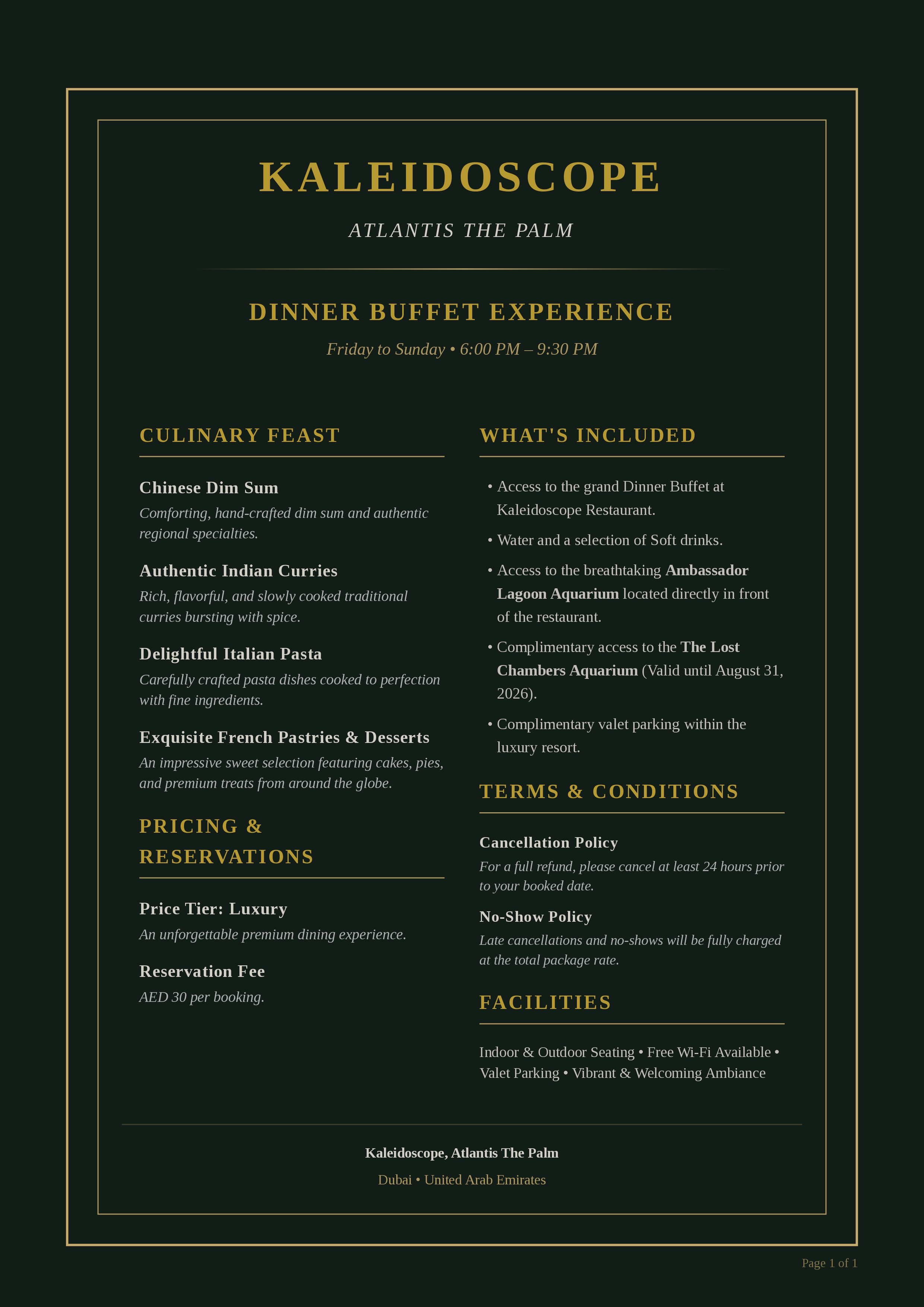 Food Menu